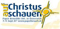 Christus auf schauen Papst Benedikt XVI. in sterreich 7.-9. Sept.07 - www.papstbesuch.at