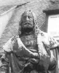 Dürer-Denkmal in Nürnberg, von Taubenkot verdreckt