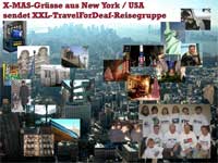 Postkarte: X-Mas-Grüße aus New York / USA sendet XXL-TravelForDeaf-Reisegruppe