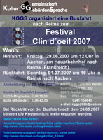 Plakat von KGGS - KGGS organisiert eine Busfahrt Festival Clin´oeil 2007 