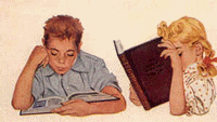 Zeichnung: Kinder lesen