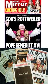 Zeitungsberichte ber Papst Benedikt 