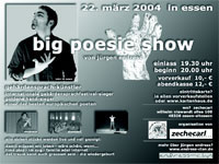 Plakat - big poesie show mit Jrgen Endress in Essen