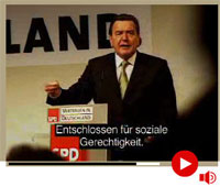 Schröder, Untertitel: Entschlossen für soziale Gerechtigkeit.