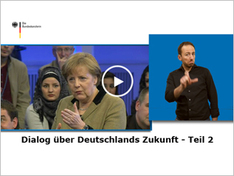 Tauber Dolmetscher übersetzt Merkels Bürgerdialog