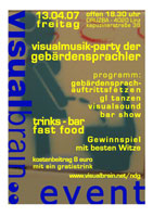 Plakat - visualmusik-party der gebrdensprachler